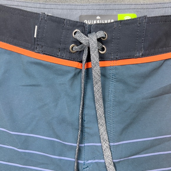Quiksilver Highline Board Shorts Men Gray Orange Gradient Stripe Swim Trunks - Picture 2 of 16